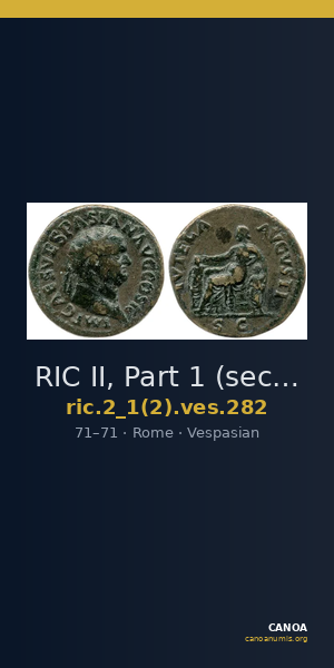 RIC II, Part 1 (second edition) Vespasian 282 — CANOA