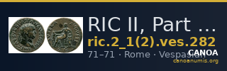 RIC II, Part 1 (second edition) Vespasian 282 — CANOA