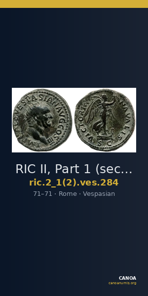 RIC II, Part 1 (second edition) Vespasian 284 — CANOA