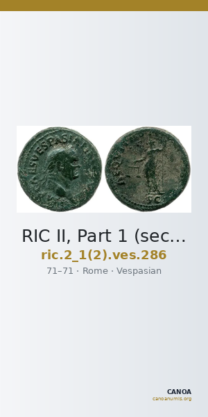 RIC II, Part 1 (second edition) Vespasian 286 — CANOA