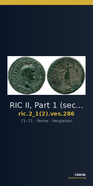 RIC II, Part 1 (second edition) Vespasian 286 — CANOA