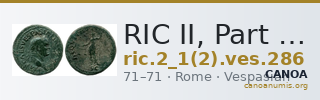 RIC II, Part 1 (second edition) Vespasian 286 — CANOA