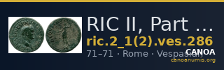 RIC II, Part 1 (second edition) Vespasian 286 — CANOA