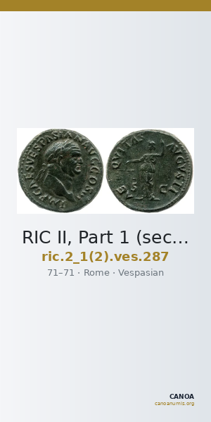RIC II, Part 1 (second edition) Vespasian 287 — CANOA