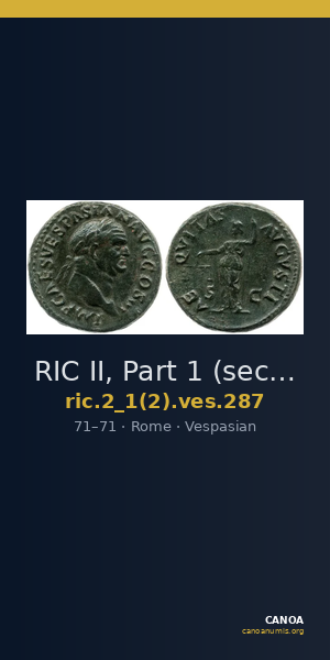 RIC II, Part 1 (second edition) Vespasian 287 — CANOA