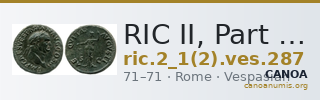 RIC II, Part 1 (second edition) Vespasian 287 — CANOA