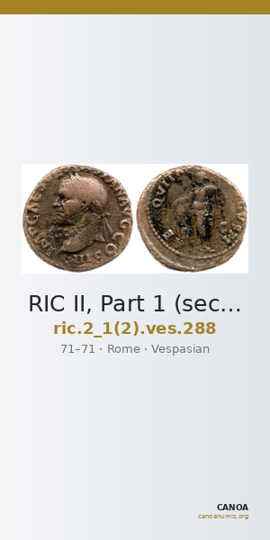 RIC II, Part 1 (second edition) Vespasian 288 — CANOA
