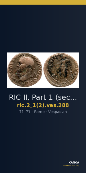 RIC II, Part 1 (second edition) Vespasian 288 — CANOA