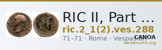 RIC II, Part 1 (second edition) Vespasian 288 — CANOA