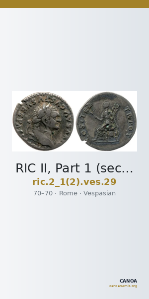 RIC II, Part 1 (second edition) Vespasian 29 — CANOA