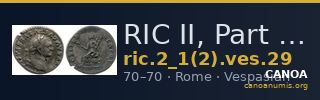 RIC II, Part 1 (second edition) Vespasian 29 — CANOA
