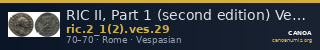 RIC II, Part 1 (second edition) Vespasian 29 — CANOA