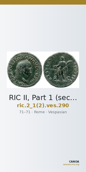 RIC II, Part 1 (second edition) Vespasian 290 — CANOA