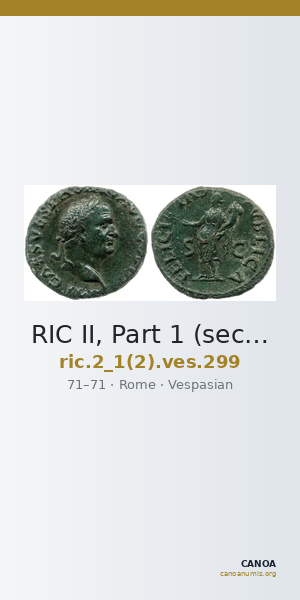 RIC II, Part 1 (second edition) Vespasian 299 — CANOA