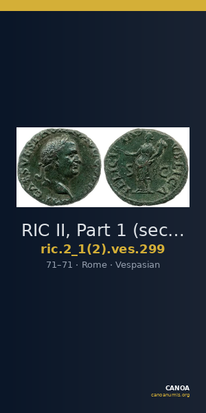RIC II, Part 1 (second edition) Vespasian 299 — CANOA