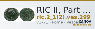 RIC II, Part 1 (second edition) Vespasian 299 — CANOA