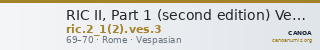 RIC II, Part 1 (second edition) Vespasian 3 — CANOA