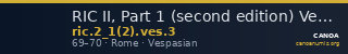 RIC II, Part 1 (second edition) Vespasian 3 — CANOA