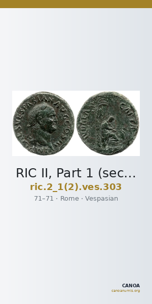RIC II, Part 1 (second edition) Vespasian 303 — CANOA