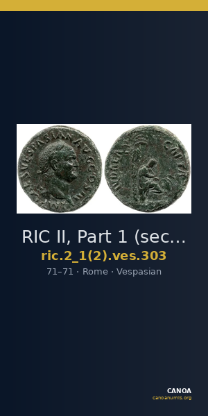 RIC II, Part 1 (second edition) Vespasian 303 — CANOA