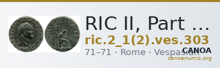 RIC II, Part 1 (second edition) Vespasian 303 — CANOA