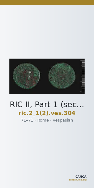 RIC II, Part 1 (second edition) Vespasian 304 — CANOA