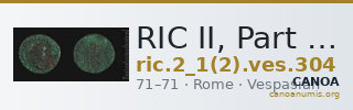 RIC II, Part 1 (second edition) Vespasian 304 — CANOA