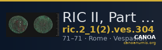 RIC II, Part 1 (second edition) Vespasian 304 — CANOA