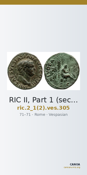 RIC II, Part 1 (second edition) Vespasian 305 — CANOA