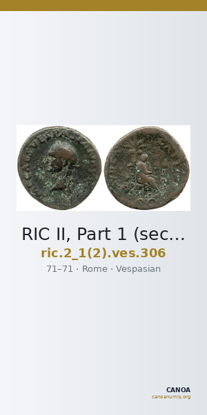 RIC II, Part 1 (second edition) Vespasian 306 — CANOA