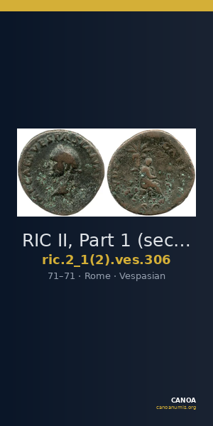 RIC II, Part 1 (second edition) Vespasian 306 — CANOA