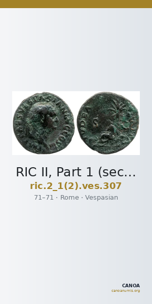 RIC II, Part 1 (second edition) Vespasian 307 — CANOA