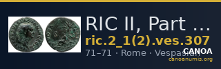 RIC II, Part 1 (second edition) Vespasian 307 — CANOA
