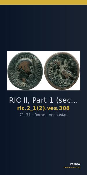 RIC II, Part 1 (second edition) Vespasian 308 — CANOA