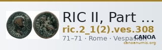 RIC II, Part 1 (second edition) Vespasian 308 — CANOA