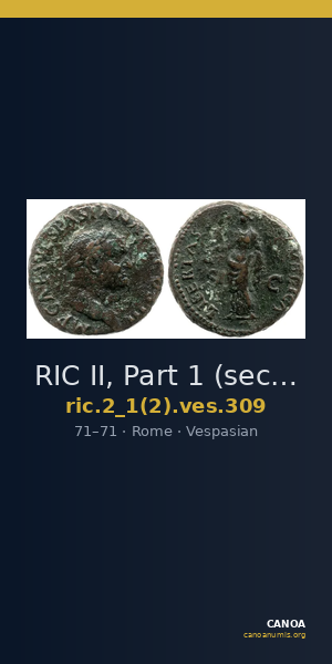 RIC II, Part 1 (second edition) Vespasian 309 — CANOA