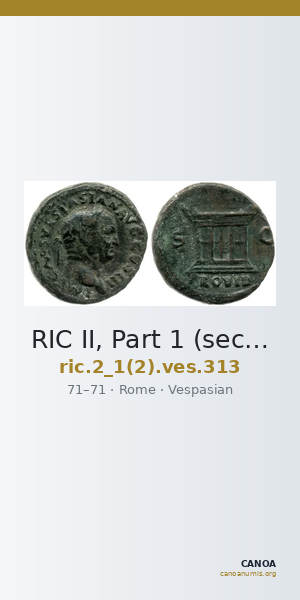 RIC II, Part 1 (second edition) Vespasian 313 — CANOA