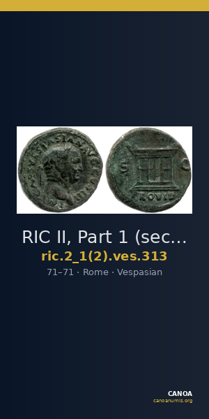 RIC II, Part 1 (second edition) Vespasian 313 — CANOA