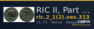 RIC II, Part 1 (second edition) Vespasian 313 — CANOA