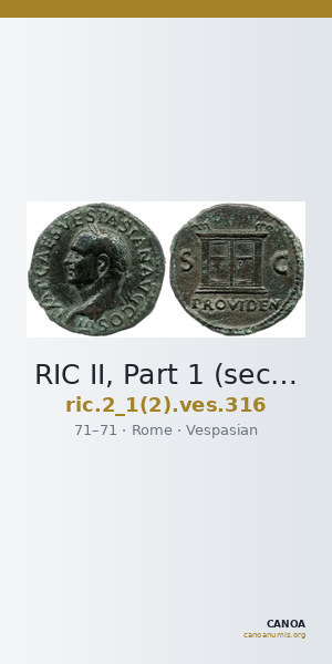 RIC II, Part 1 (second edition) Vespasian 316 — CANOA