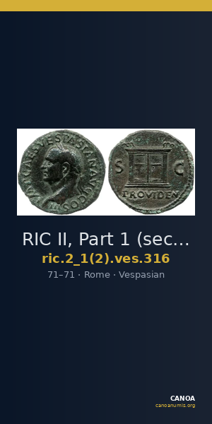 RIC II, Part 1 (second edition) Vespasian 316 — CANOA