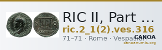 RIC II, Part 1 (second edition) Vespasian 316 — CANOA