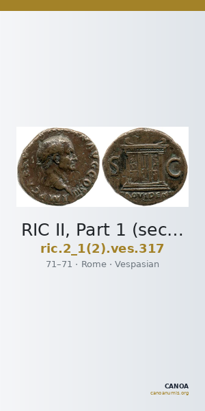 RIC II, Part 1 (second edition) Vespasian 317 — CANOA