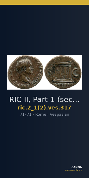 RIC II, Part 1 (second edition) Vespasian 317 — CANOA