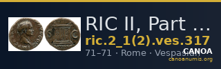 RIC II, Part 1 (second edition) Vespasian 317 — CANOA
