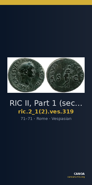 RIC II, Part 1 (second edition) Vespasian 319 — CANOA