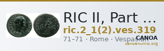 RIC II, Part 1 (second edition) Vespasian 319 — CANOA