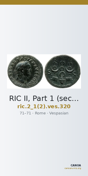 RIC II, Part 1 (second edition) Vespasian 320 — CANOA