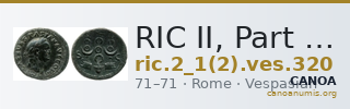 RIC II, Part 1 (second edition) Vespasian 320 — CANOA