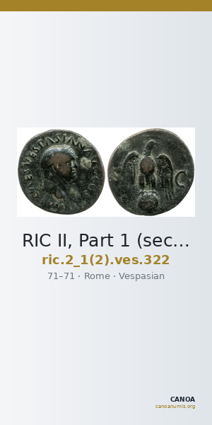 RIC II, Part 1 (second edition) Vespasian 322 — CANOA